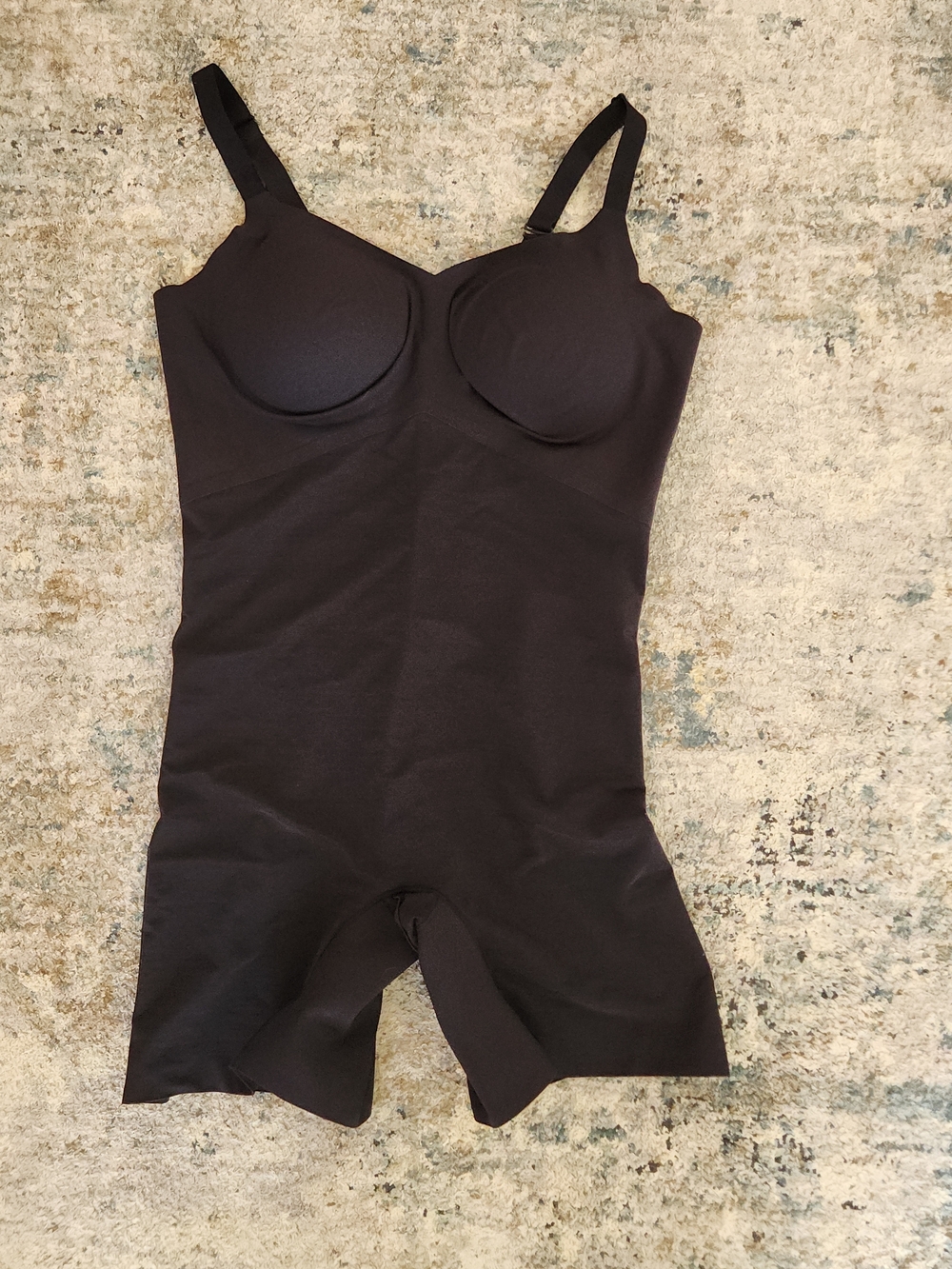 Honeylove Boned Black Sculpting Mid Thigh Bodysuit BuiltIn Bra 2xx Bodycon Shape